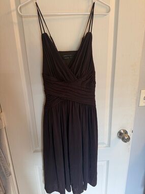 Elegant BCBG Brown Spaghetti-Strap Dress